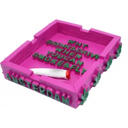 POLYRESIN ASHTRAY IN PINK...