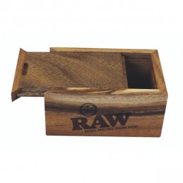 RAW WOOD BOX WITH SLIDE TOP...